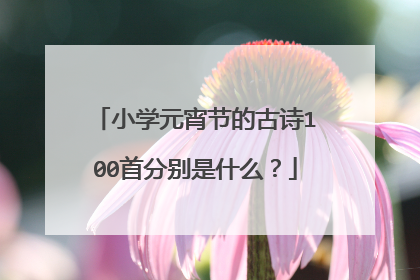 小学元宵节的古诗100首分别是什么?