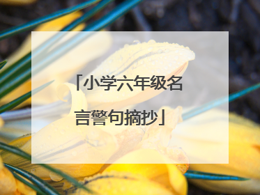小学六年级名言警句摘抄