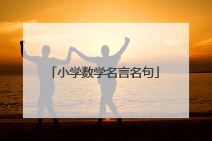 小学数学名言名句