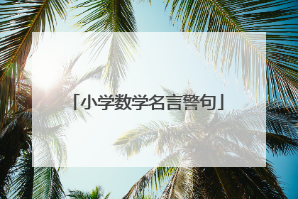 小学数学名言警句