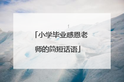 小学毕业感恩老师的简短话语