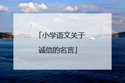 小学语文关于诚信的名言