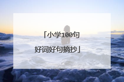 小学100句好词好句摘抄