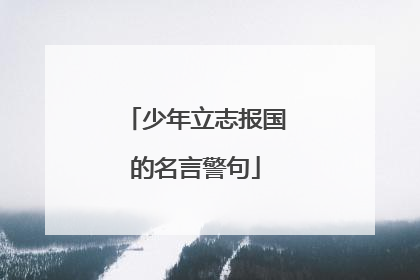 少年立志报国的名言警句