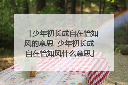 少年初长成自在恰如风的意思 少年初长成自在恰如风什么意思