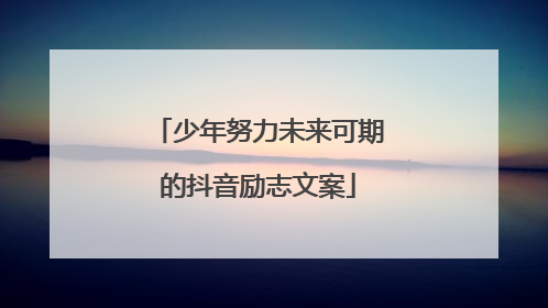 少年努力未来可期的抖音励志文案