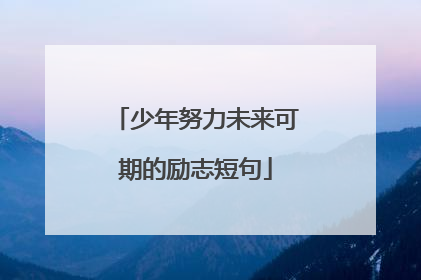 少年努力未来可期的励志短句