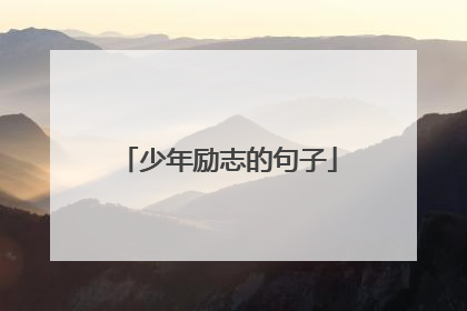 少年励志的句子