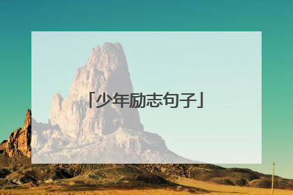 少年励志句子