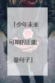 少年未来可期的正能量句子