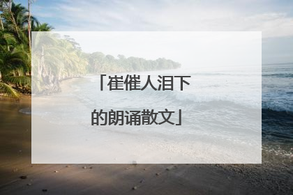 崔催人泪下的朗诵散文