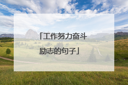 工作努力奋斗励志的句子