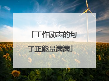 工作励志的句子正能量满满