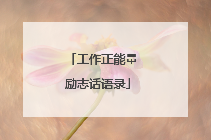 工作正能量励志话语录