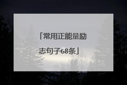 常用正能量励志句子68条