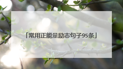 常用正能量励志句子95条