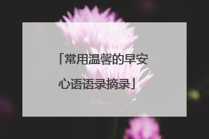 常用温馨的早安心语语录摘录