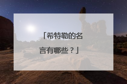 希特勒的名言有哪些?