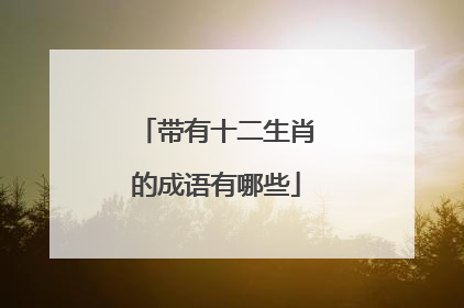 带有十二生肖的成语有哪些
