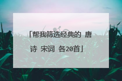 帮我筛选经典的 唐诗 宋词 各20首