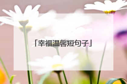 幸福温馨短句子