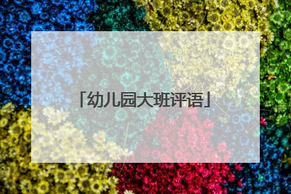 幼儿园大班评语