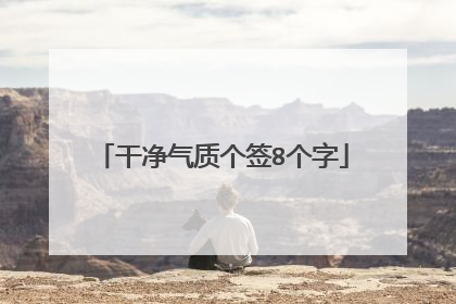 干净气质个签8个字