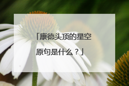 康德头顶的星空原句是什么?