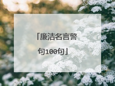 廉洁名言警句100句