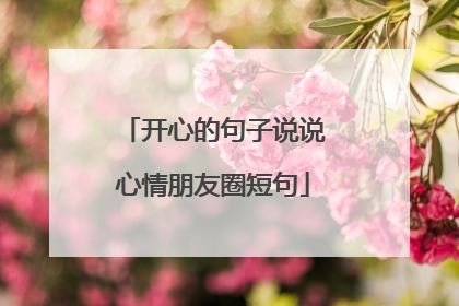 开心的句子说说心情朋友圈短句