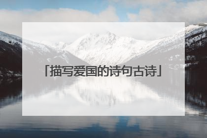 描写爱国的诗句古诗