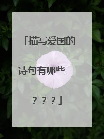描写爱国的诗句有哪些 ？？？