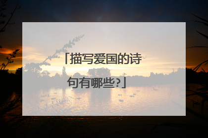 描写爱国的诗句有哪些?