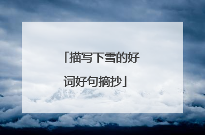描写下雪的好词好句摘抄