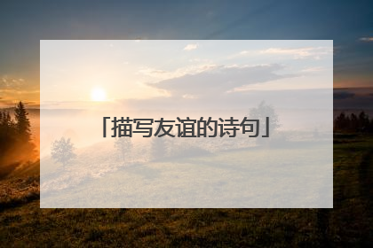 描写友谊的诗句