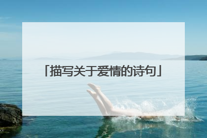描写关于爱情的诗句