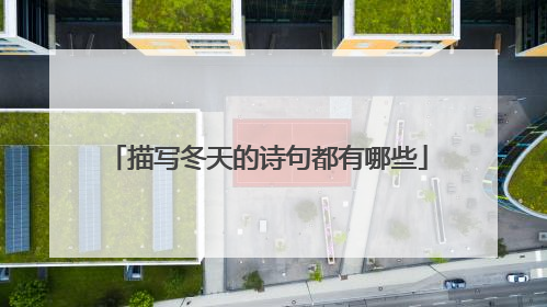 描写冬天的诗句都有哪些