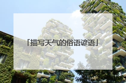 描写天气的俗语谚语