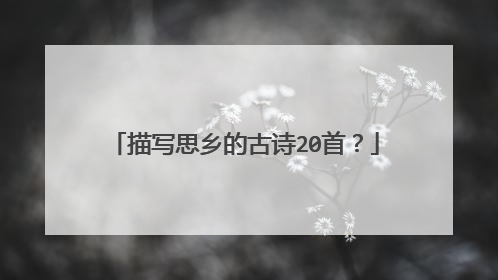 描写思乡的古诗20首?