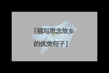 描写思念故乡的优美句子