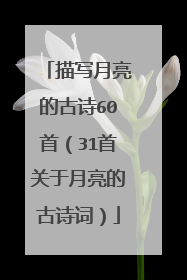 描写月亮的古诗60首(31首关于月亮的古诗词)