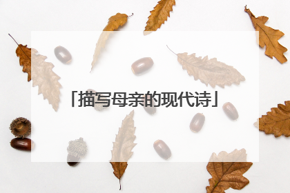 描写母亲的现代诗