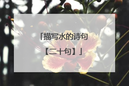 描写水的诗句【二十句】