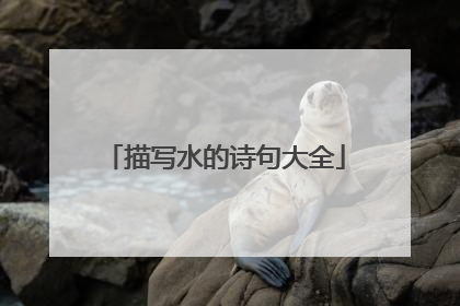 描写水的诗句大全