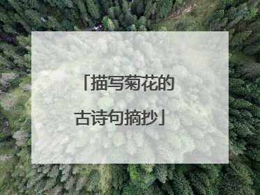 描写菊花的古诗句摘抄