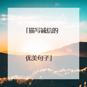 描写诚信的优美句子