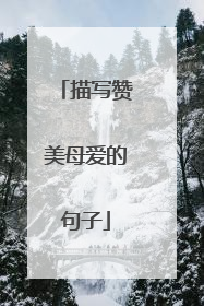 描写赞美母爱的句子