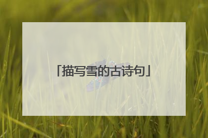 描写雪的古诗句