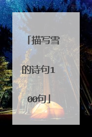 描写雪的诗句100句
