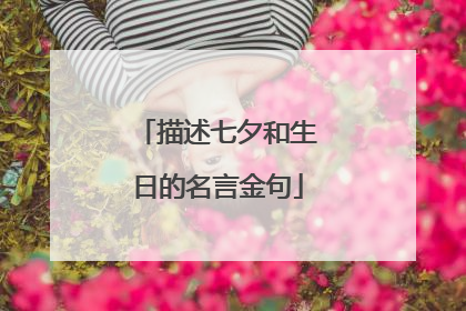 描述七夕和生日的名言金句